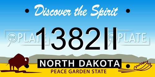 1382II North Dakota License Plate