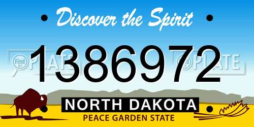 1386972 North Dakota License Plate