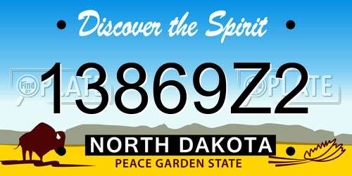13869Z2 North Dakota License Plate