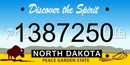 1387250 North Dakota License Plate
