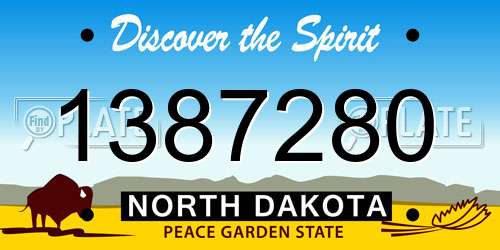 1387280 North Dakota License Plate