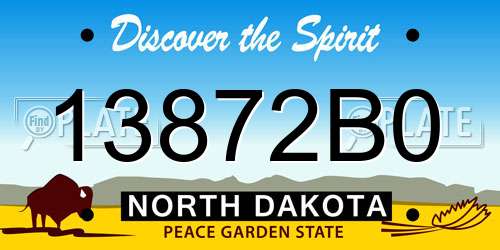 13872B0 North Dakota License Plate