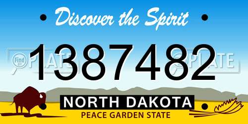 1387482 North Dakota License Plate