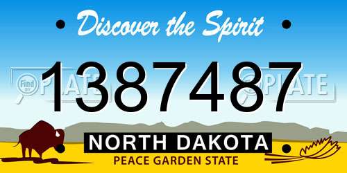 1387487 North Dakota License Plate
