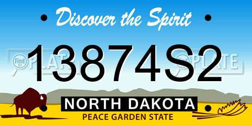 13874S2 North Dakota License Plate