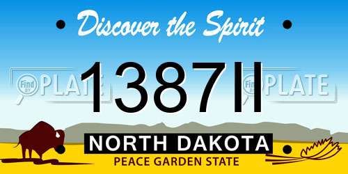 1387II North Dakota License Plate