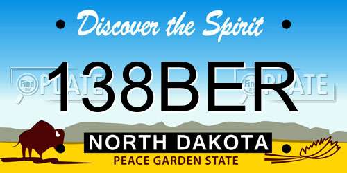 138BER North Dakota License Plate