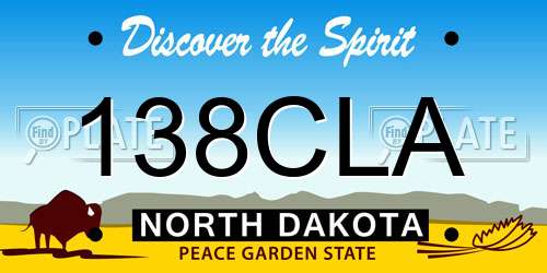 138CLA North Dakota License Plate