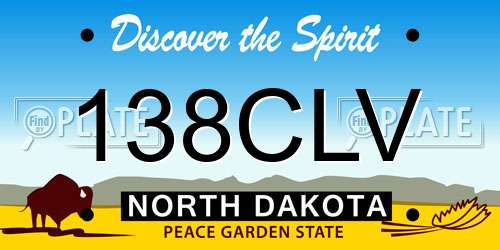 138CLV North Dakota License Plate