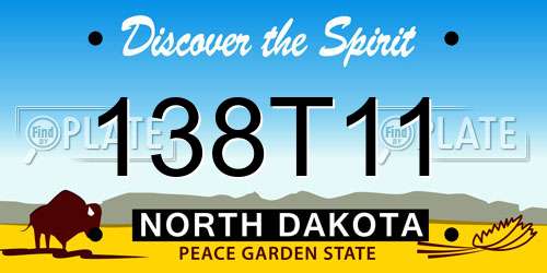 138T11 North Dakota License Plate