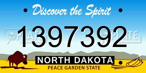1397392 North Dakota License Plate