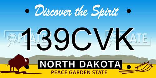 139CVK North Dakota License Plate