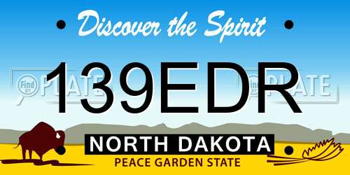 139EDR North Dakota License Plate