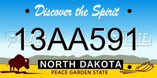 13AA591 North Dakota License Plate