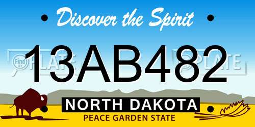13AB482 North Dakota License Plate