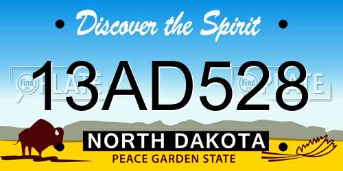 13AD528 North Dakota License Plate