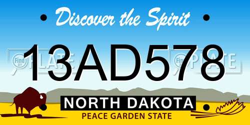 13AD578 North Dakota License Plate