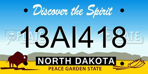 13AI418 North Dakota License Plate