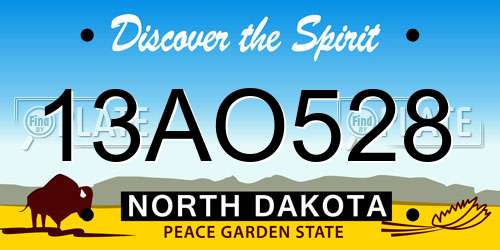 13AO528 North Dakota License Plate