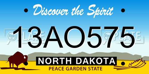13AO575 North Dakota License Plate