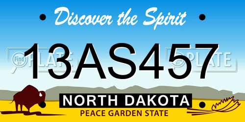 13AS457 North Dakota License Plate