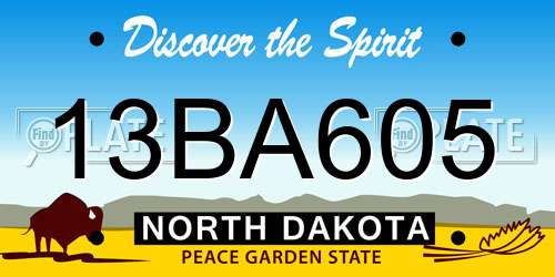 13BA605 North Dakota License Plate