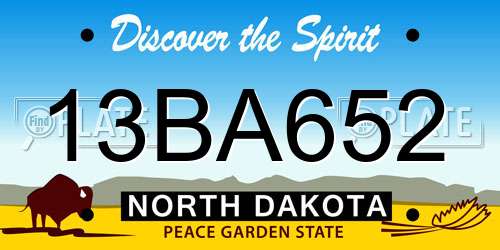 13BA652 North Dakota License Plate
