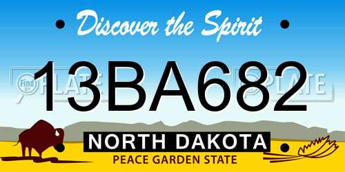 13BA682 North Dakota License Plate