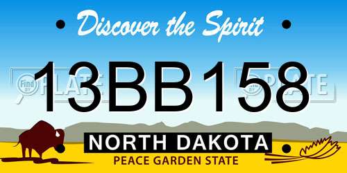 13BB158 North Dakota License Plate