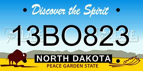 13BO823 North Dakota License Plate