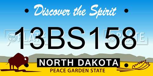 13BS158 North Dakota License Plate