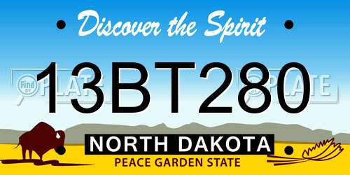 13BT280 North Dakota License Plate