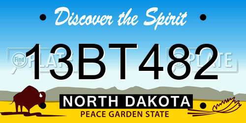 13BT482 North Dakota License Plate