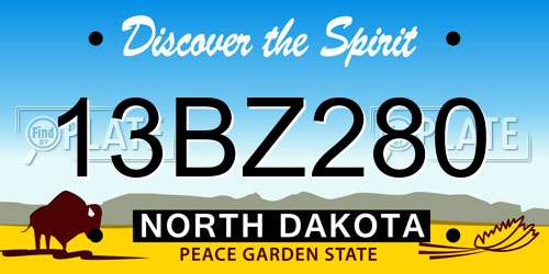 13BZ280 North Dakota License Plate