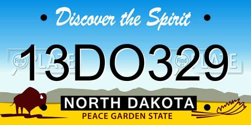 13DO329 North Dakota License Plate