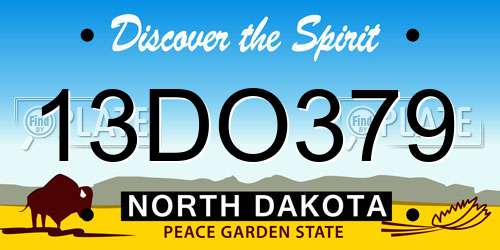 13DO379 North Dakota License Plate