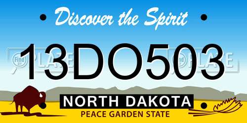 13DO503 North Dakota License Plate