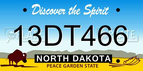 13DT466 North Dakota License Plate