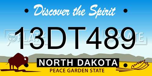 13DT489 North Dakota License Plate