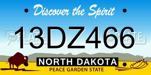 13DZ466 North Dakota License Plate