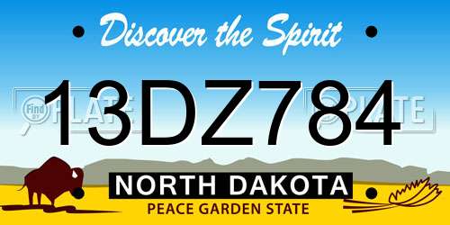 13DZ784 North Dakota License Plate