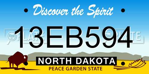 13EB594 North Dakota License Plate