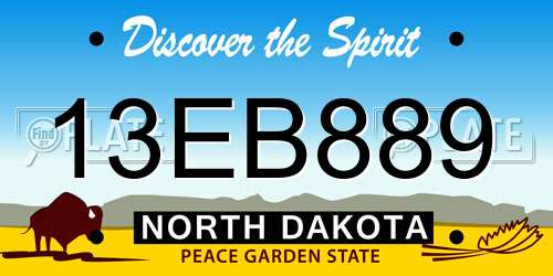 13EB889 North Dakota License Plate
