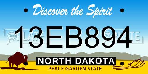 13EB894 North Dakota License Plate