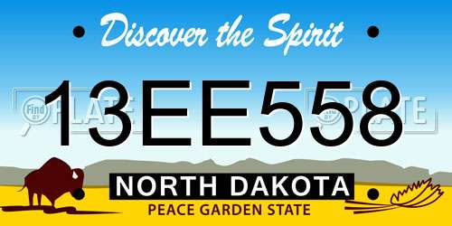 13EE558 North Dakota License Plate