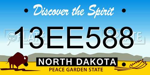 13EE588 North Dakota License Plate