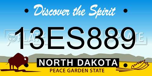 13ES889 North Dakota License Plate