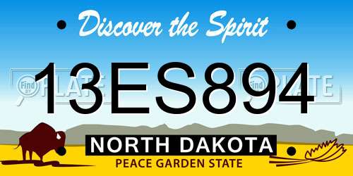 13ES894 North Dakota License Plate