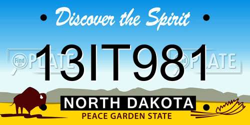 13IT981 North Dakota License Plate
