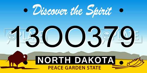 13OO379 North Dakota License Plate